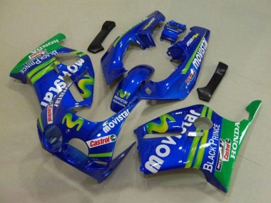 1988-1989 Honda CBR250RR MC19 Motorcycle Fairings - Blue Green White MoviStar Red Castrol Australia for Sale