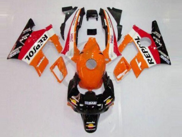 1991-1994 Honda CBR600 F2 Motorcycle Fairings - Orange White Red Glossy Black Repsol Australia for Sale