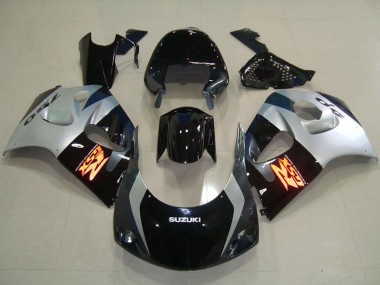 1996-2000 Suzuki GSXR 750 Abs Motorcycle Fairings - Glossy Black Silver Australia for Sale