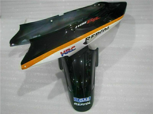 1996-2007 Honda CBR1100XX Blackbird Motorcycle Fairing - Orange White Red Glossy Black Repsol Australia for Sale