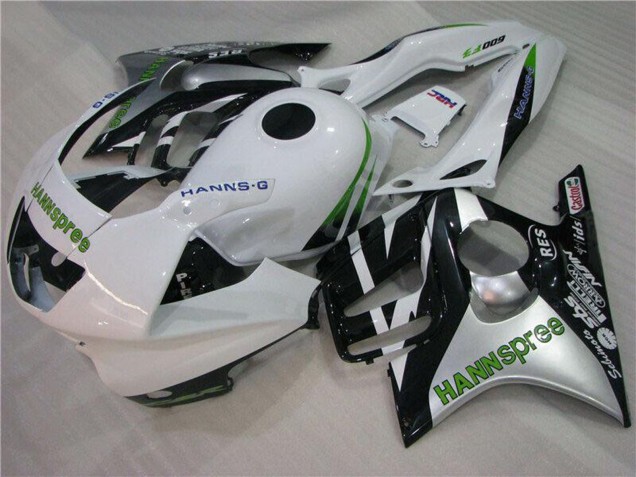1995-1996 Honda CBR600 F3 Motorcycle Fairings - White Silver Green Hannspree Australia for Sale