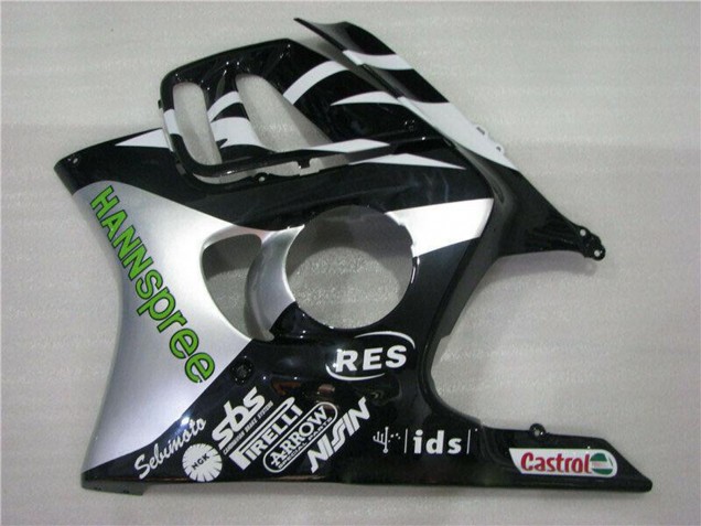 1995-1996 Honda CBR600 F3 Motorcycle Fairings - White Silver Green Hannspree Australia for Sale