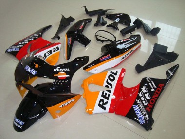 1998-1999 Honda CBR900RR 919 Motorcycle Fairings - Orange White Red Glossy Black Repsol Australia for Sale