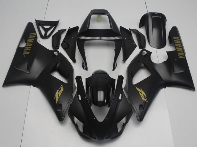 1998-1999 Yamaha YZF R1 Motorcycle Fairings - Glossy Black Matte Black Gold Australia for Sale
