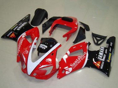 1998-1999 Yamaha YZF R1 Motorcycle Fairings - Red White Glossy Black Motul Santander Australia for Sale