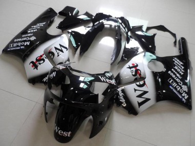 2000-2001 Kawasaki ZX12R Motorcycle Fairings - Glossy Black White West Australia for Sale