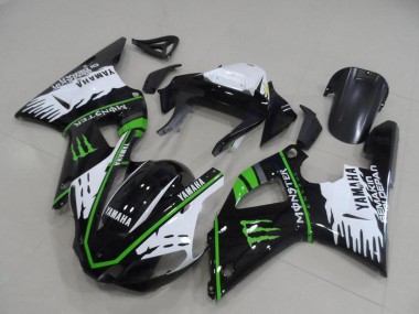 2000-2001 Yamaha YZF R1 Motorcycle Fairings - White Black Green Monster Australia for Sale