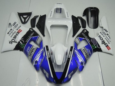 2000-2001 Yamaha YZF R1 Motorcycle Fairings - White Blue Black ENEOS Monster Australia for Sale