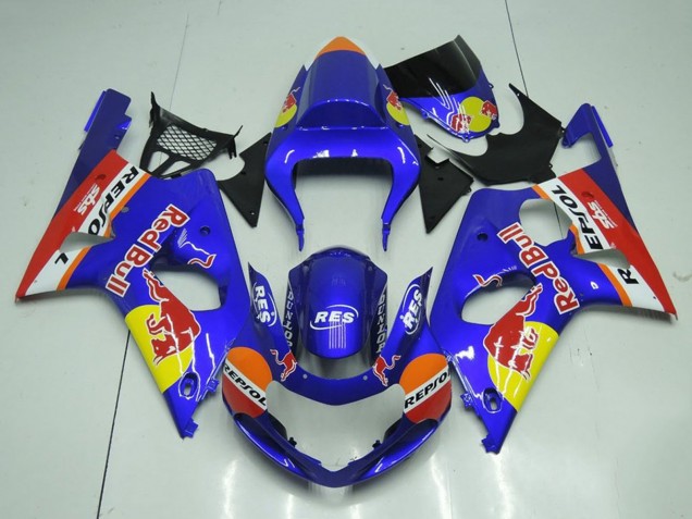 2000-2002 Suzuki GSXR 1000 Motorcycle Fairings - Blue Yellow Red Bull Repsol Australia for Sale