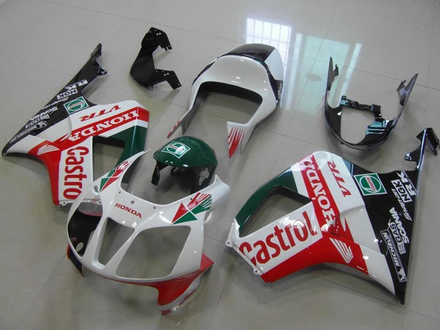 2000-2006 Honda VTR1000 Bike Fairings - White Red Green Glossy Black Castrol Australia for Sale