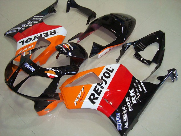 2000-2006 Honda VTR1000 Motorcycle Fairings - Orange White Red Glossy Black Repsol Australia for Sale