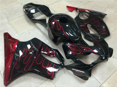 2001-2003 Honda CBR600 F4i Motorcycle Fairing - Glossy Black Red Flame Australia for Sale