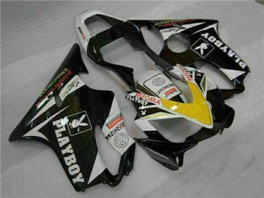 2001-2003 Honda CBR600 F4i Motorcycle Fairings - White Yellow Glossy Black Playboy Australia for Sale