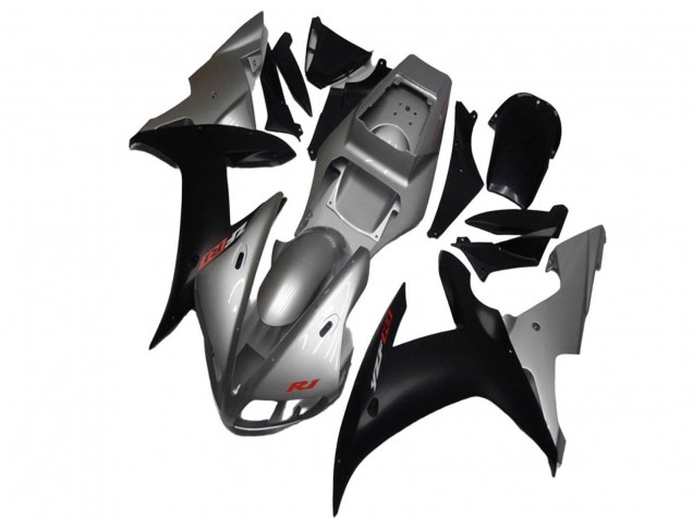 2002-2003 Yamaha YZF R1 Motorcycle Fairings - Silver Matte Black Australia for Sale