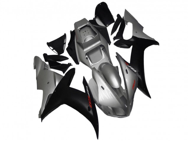 2002-2003 Yamaha YZF R1 Motorcycle Fairings - Silver Matte Black Australia for Sale