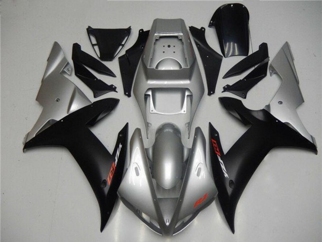 2002-2003 Yamaha YZF R1 Motorcycle Fairings - Silver Matte Black Australia for Sale
