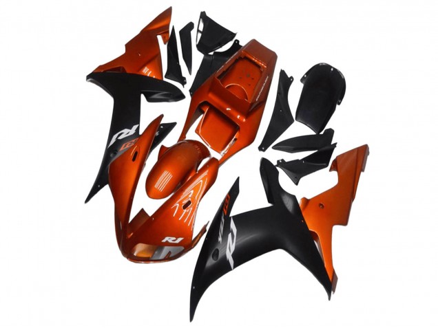 2002-2003 Yamaha YZF R1 Motorcycle Fairings - Orange Matte Black Australia for Sale