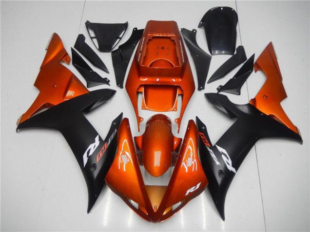 2002-2003 Yamaha YZF R1 Motorcycle Fairings - Orange Matte Black Australia for Sale