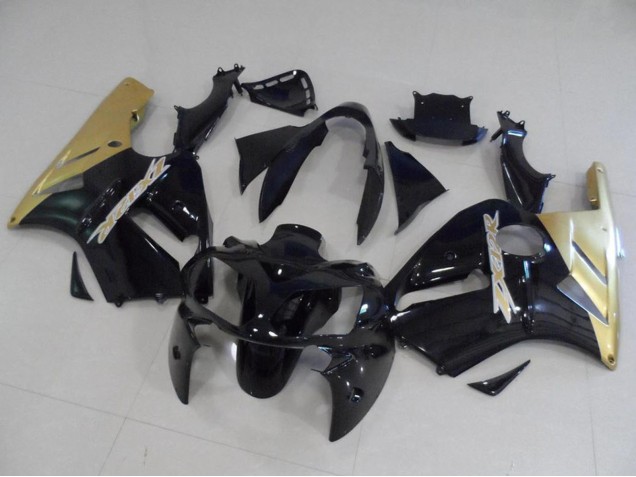 2002-2006 Kawasaki ZX12R Motorcycle Fairing Kits - Glossy Black Gold Australia for Sale