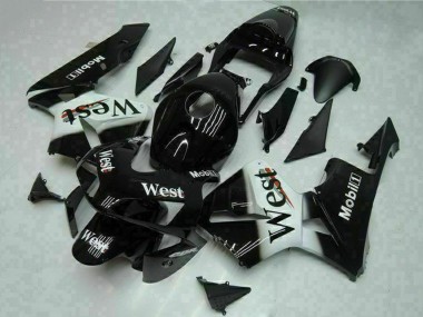 2003-2004 Honda CBR600RR Motorcycle Fairings - Glossy Black White West Mobil Australia for Sale