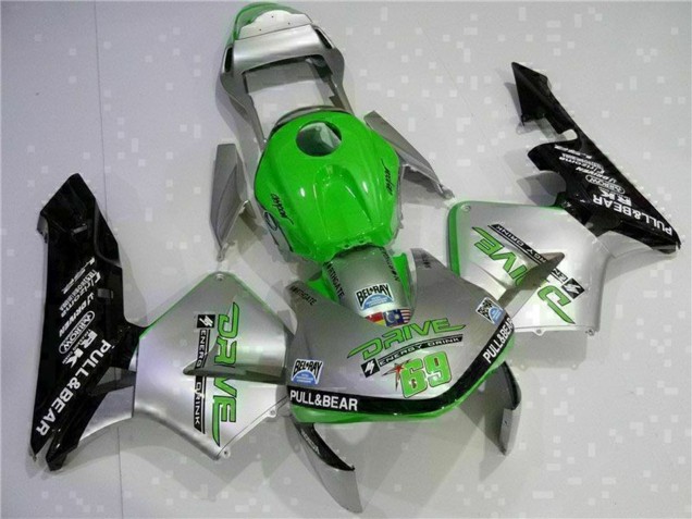 2003-2004 Honda CBR600RR Motorcycle Fairing - Silver Green Glossy Black Australia for Sale