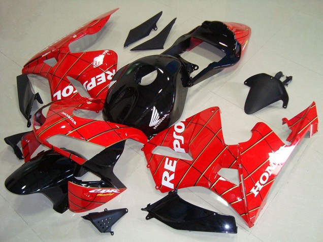 2003-2004 Honda CBR600RR Motorcycle Fairings - Red Glossy Black Spider Man White Repsol Australia for Sale