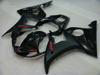 2003-2004 Yamaha YZF R6 Motorcycle Fairings - Glossy Black Matte Black Red Decals Australia for Sale