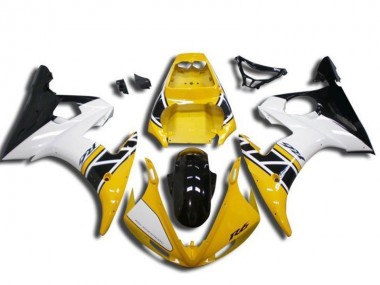 2003-2004 Yamaha YZF R6 Motorcycle Fairing - Yellow White Glossy Black Australia for Sale
