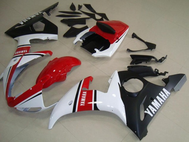 2003-2004 Yamaha YZF R6 Motorcycle Fairings - White Red Matte Black Australia for Sale