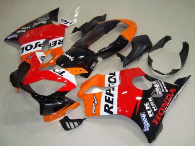 2004-2007 Honda CBR600 F4i Motorcycle Fairing - Orange White Red Glossy Black Repsol Australia for Sale