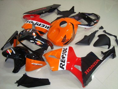 2005-2006 Honda CBR600RR Motorcycle Fairing Kits - Orange White Red Glossy Black Repsol Australia for Sale