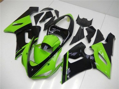 2005-2006 Kawasaki ZX6R Motorcycle Fairing - Green Glossy Black Australia for Sale