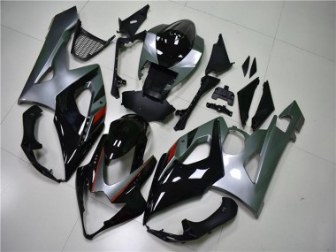 2005-2006 Suzuki GSXR 1000 Motorcycle Fairing - Glossy Black Silver Australia for Sale