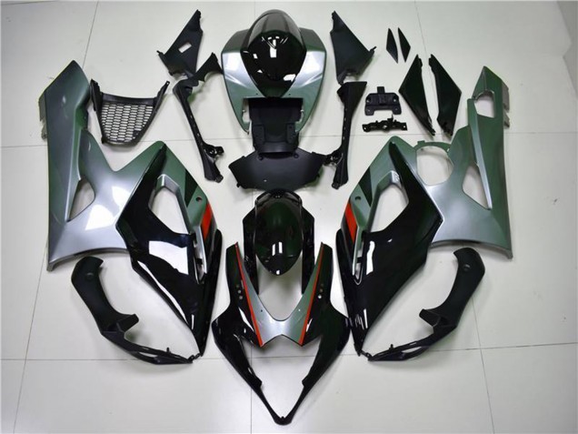 2005-2006 Suzuki GSXR 1000 Motorcycle Fairing - Glossy Black Silver Australia for Sale