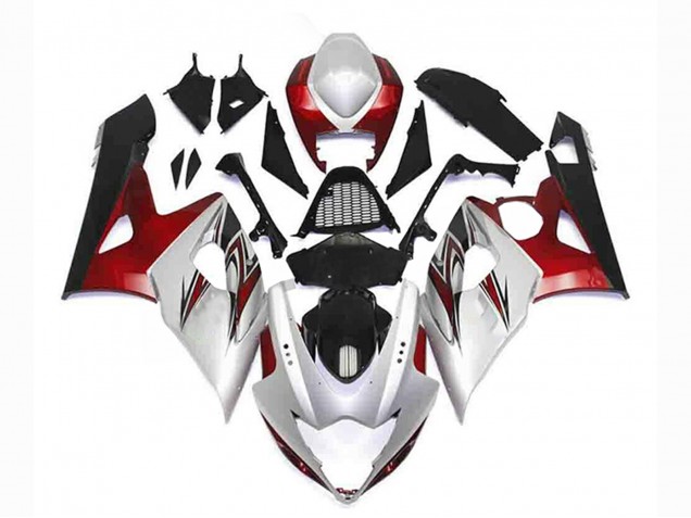 2005-2006 Suzuki GSXR 1000 Motorcycle Fairing Kits - Silver Red Black Australia for Sale