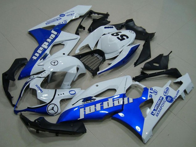 2005-2006 Suzuki GSXR 1000 Motorcycle Fairings - White Blue Jordan 59 Australia for Sale