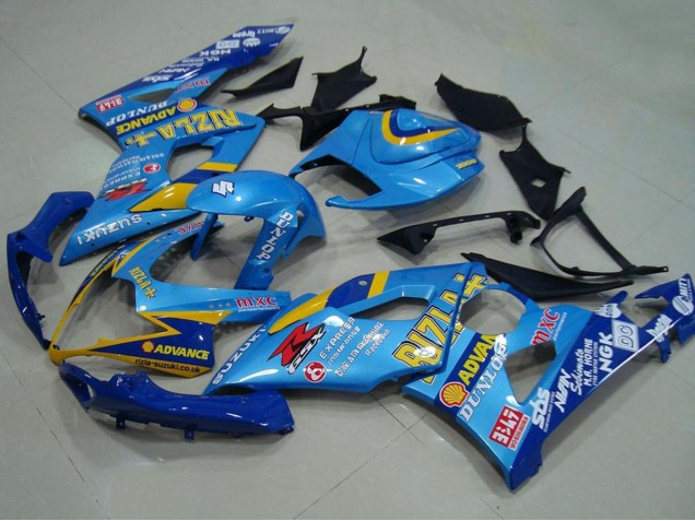 2005-2006 Suzuki GSXR 1000 Motorcycle Fairings - Blue Gold Rizla Australia for Sale