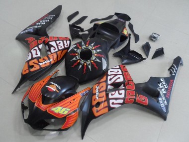 2006-2007 Honda CBR1000RR Motorcycle Fairings - Matte Black Orange Rossi 46 Australia for Sale
