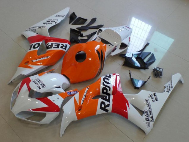 2006-2007 Honda CBR1000RR Motorcycle Fairing - Orange White Red Glossy Black Repsol Australia for Sale