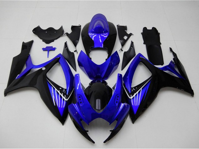 2006-2007 Suzuki GSXR 600/750 Motorcycle Fairings - Blue Glossy Black Australia for Sale