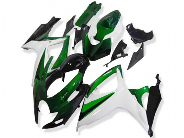 2006-2007 Suzuki GSXR 600/750 Motorcycle Fairings - White Green Glossy Black Australia for Sale