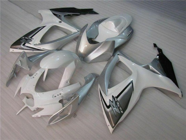 2006-2007 Suzuki GSXR 600/750 Motorcycle Fairings - White Silver Australia for Sale