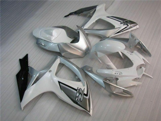 2006-2007 Suzuki GSXR 600/750 Motorcycle Fairings - White Silver Australia for Sale