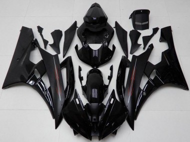 2006-2007 Yamaha YZF R6 Motorcycle Fairing Kits - Glossy Black Matte Black Australia for Sale
