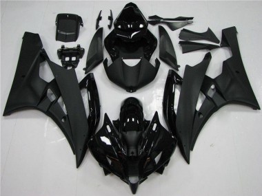 2006-2007 Yamaha YZF R6 Motorcycle Fairing - Glossy Black Matte Black Australia for Sale