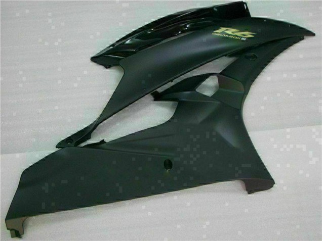 2006-2007 Yamaha YZF R6 Motorcycle Fairings - Glossy Black Matte Black Gold Decals Australia for Sale