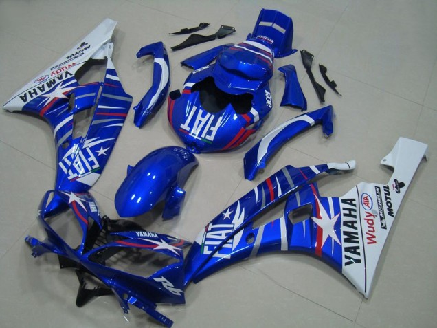 2006-2007 Yamaha YZF R6 Motorcycle Fairings - White Blue Fiat Motul Michelin Australia for Sale