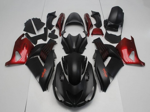 2006-2011 Kawasaki ZX14R ZZR1400 Motorcycle Fairings - Matte Black Red Ninja Australia for Sale