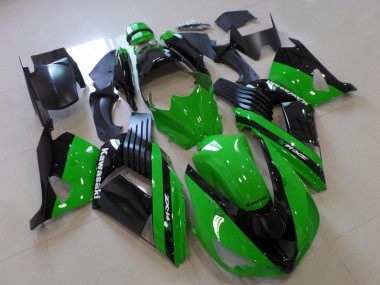 2006-2011 Kawasaki ZX14R ZZR1400 Motorcycle Fairings - Green Glossy Black Australia for Sale