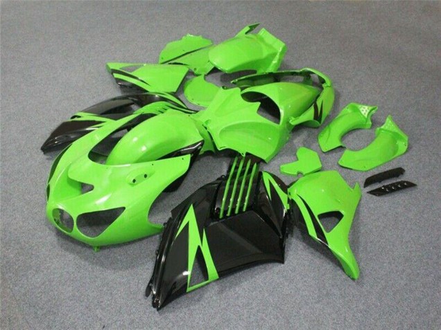 2006-2011 Kawasaki ZX14R ZZR1400 Motorcycle Fairing - Green Glossy Black Australia for Sale
